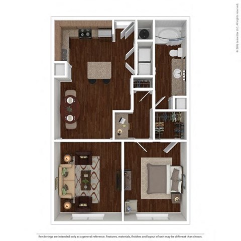 a floor plan with a bedroom and a living room